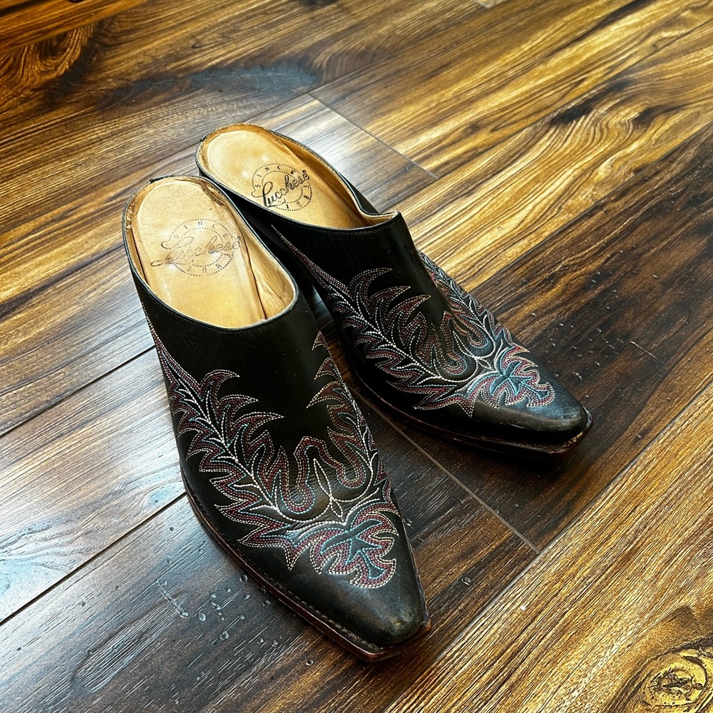Lucchese Embroidered Mules